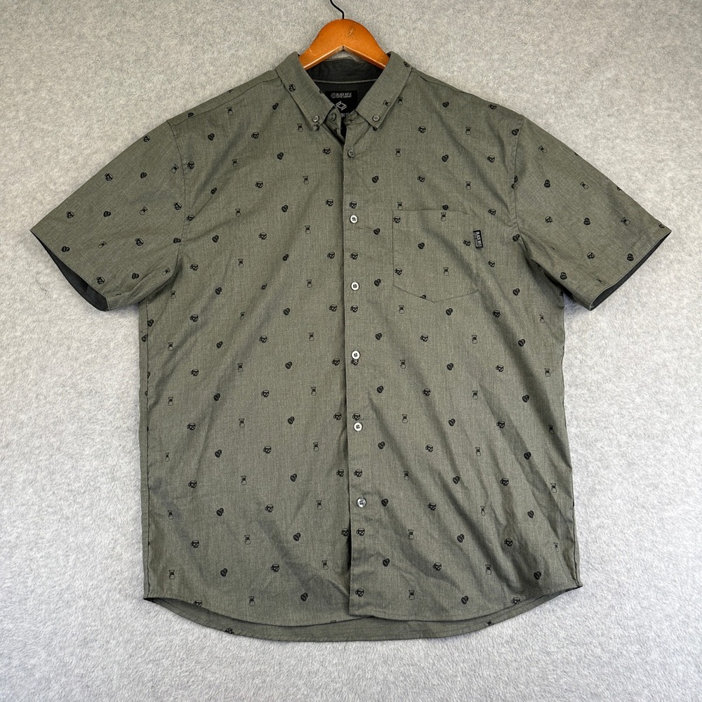 Black Rifle Coffee Company Pattern Ops Shirt XL Green Bamboo Blend Short Sleeve